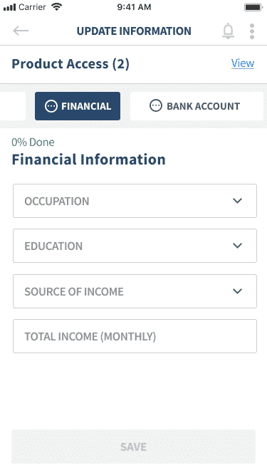 Profile Update - Financial